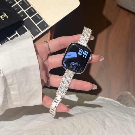 上品ダイヤ AppleWatchバンド 美しい AppleWatchベルト Series 11/10/9/8 SE3/2  Ultra3/2/1 輝きメタルリック 高級感たっぷり[M6529]