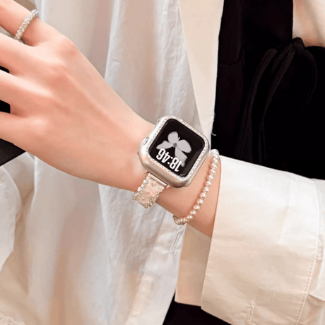 レーストリム  AppleWatchバンド エレガント AppleWatchベルト Series 11/10/9/8 SE3/2  Ultra3/2/1 高級感高品質  美しい[M6215]