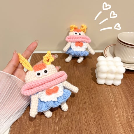ニットgirl AirpodsPro2ケース かわいいぬいぐるみ airpods3/2/1保護カバー キュート 人気 ギフトにおすすめ[M3331]