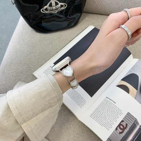 ビジューハート Apple watchバンド おしゃれアップルウォッチベルト Ultra3 series11 10 98 7 6 SE3 SE2  高級感[M4631]