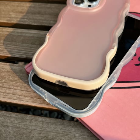 スタンド付波紋枠 iPhone13/14ケース 指紋防止マットクリア アイフォン12pro/11カバー シンプル 黄ばまない 頑丈 男女向け[M2987]