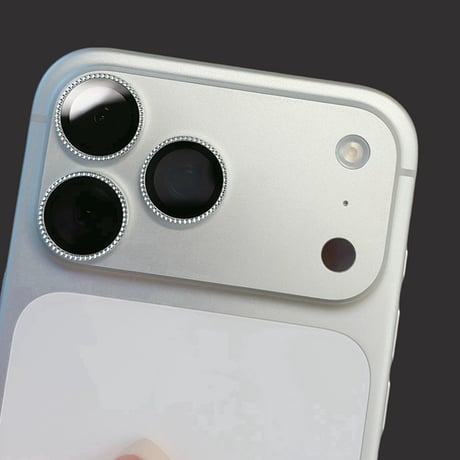 高級感 カメラレンズカバー  iPhon17ProMax/17Pro/17/Air シルバー 傷から保護 装着しやすい オシャレ[M6044]