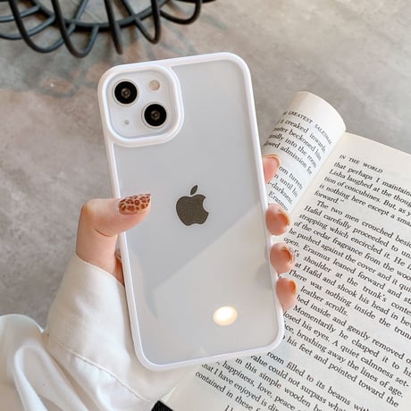 iPhone15/15proケース クリア 光沢 シンプルアイフォン14/13カバー カラーサイド[M3476]