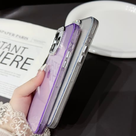 光るハート柄 iPhone15Pro/15Plusケース 女子力アップ iPhone14/13Pro/12カバー 綺麗 夏ファッション[M4439]