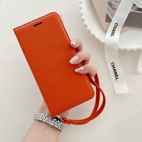 手帳型 iphone14/15proケース  レザー 高品質 iphone13mini/12/11カバー  ストラップ付 カード/お札/写真収納 スタンド[M3129]