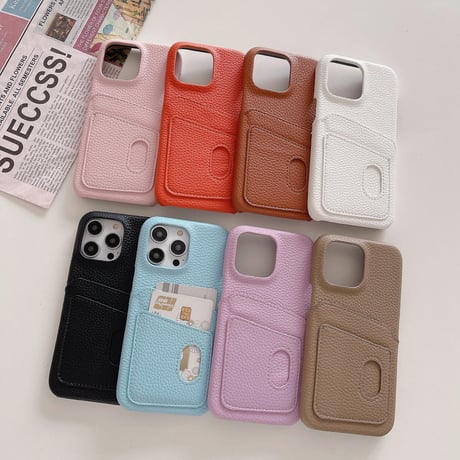 ICカード入れ2個 iPhone14/15proケース レザー高級感アイフォン13/12proカバー 男女向け 高品質 ギフトにおすすめ[M2901]