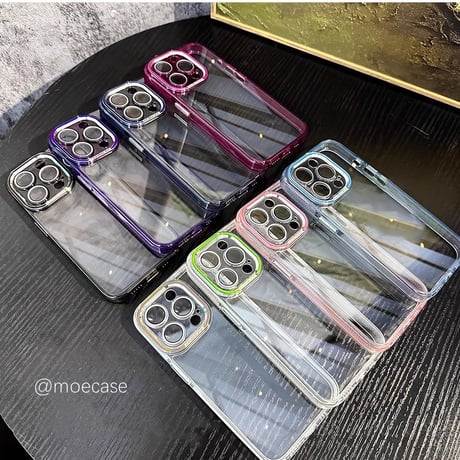 高透明 iPhone15/15proケース 滑り止め 丈夫iphone14Pro/13promaxケース 黄ばまない 画質に影響しないレンズフィルム付[M3738]