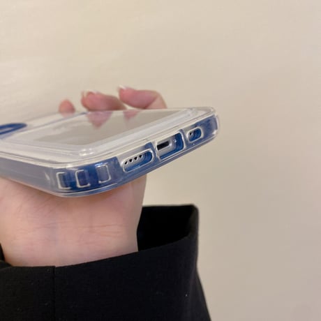 【iPhone15対応】カラー枠カード入れ付 iphone14/13promaxカバー  写真/メモ収納クリアアイフォン11/12miniケース  耐衝撃  頑丈 シンプル   M1094