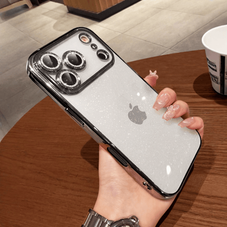 キラキララメレンズフィルム iPhone17pro/17ケース 星空のように輝く アイフォン17promax/Air/16proカバー 黄ばまない オシャレ 人気品 [M5724]