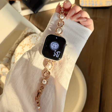 パール  AppleWatchバンド 上品 AppleWatchベルト Series 11/10/9/8 SE3/2  Ultra3/2/1 高級感高品質 大人ファッション[M6236]