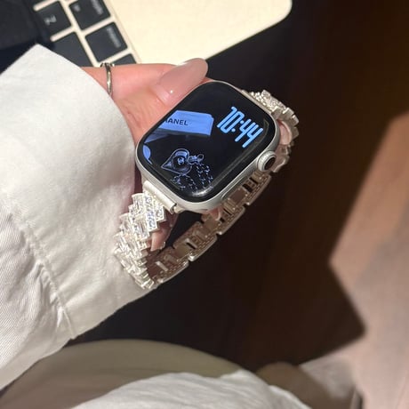 上品ダイヤ AppleWatchバンド 美しい AppleWatchベルト Series 11/10/9/8 SE3/2  Ultra3/2/1 輝きメタルリック 高級感たっぷり[M6529]