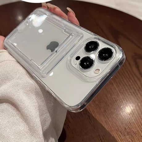 iPhone16/16Proケース カード収納 クリアiPhone15plus/14/13proケース 黄ばまない シンプル 高品質 [M4624]