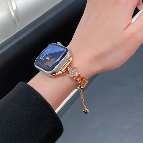 花 Applewatch series10/9バンド オシャレ アップルウォッチseries 8 7 6 5 4 3 2 SE Ultra  人気アイテム 高級感たっぷり[M5257]