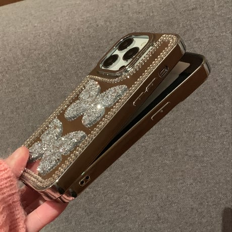ジュエリー 鏡iPhone16pro/16カバー キラキラ上品 iPhone15pro/14/13proケース トレンドファッション オシャレ [M5109]