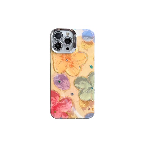 油絵の花 iPhone15/15proケース 美しい iPhone14promax/13pro/12ケース 艶感 春夏コーデ [M4139]