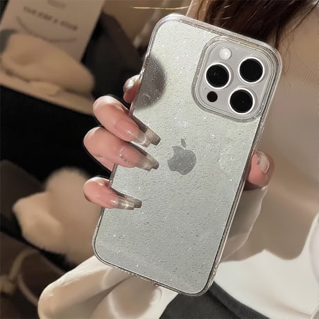 黄ばまない iPhone15/15pro/15plusケース ラメ入り 透明アイフォン14/13pro/12カバー シンプル シック [M4233]