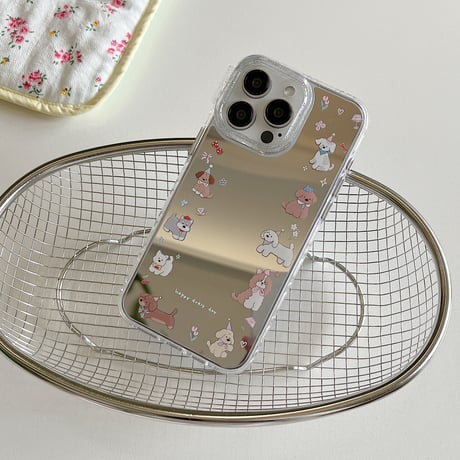 動物柄フレーム ミラー iPhone17Pro/17ケース ラメいり iPhone16Pro/15ケース かわいい 春夏コーデ[M6334]