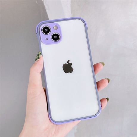 耐衝撃透明 iphone13mini/13promaxケース  カラー枠カメラレンズ保護 iphone11/12カバー  頑丈 シンプル M1069