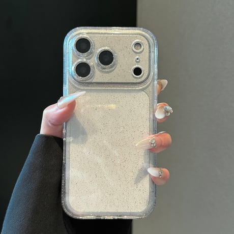 キラキラクリア iPhone17Pro/17ケース ラメレンズフイルム付 iPhone17ProMax/16/15Proカバー 定番アイテム 綺麗 [M5902]