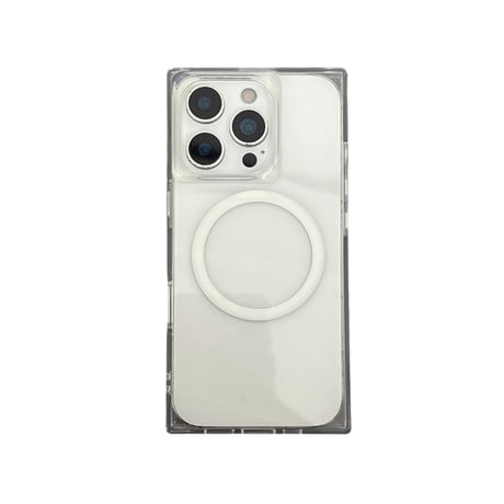 スクエア iPhone17Pro/17ケース MagSafe対応 ツヤ感 iPhone17Promax/16Pro/15ケース 高透明感 黄ばまない[M6154]
