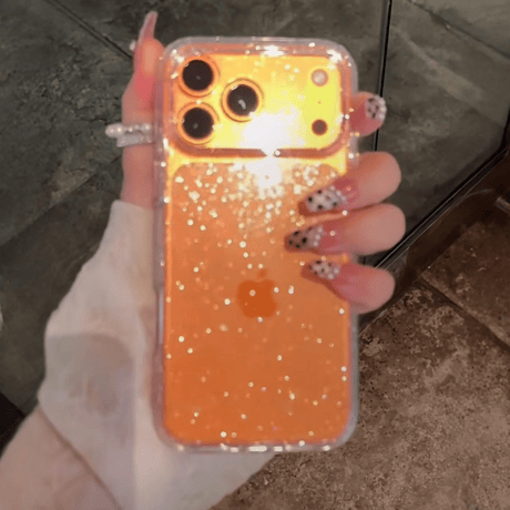 iPhone17ケース ラベンダー/セージ/ミストブルーに合う iPhone17Pro/Air/ProMaxケース キラキラ ラメ入り ピンク/ブラック 透明[M5869]