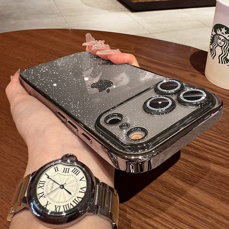 キラキララメレンズフィルム iPhone17pro/17ケース 星空のように輝く アイフォン17promax/Air/16proカバー 黄ばまない オシャレ 人気品 [M5724]