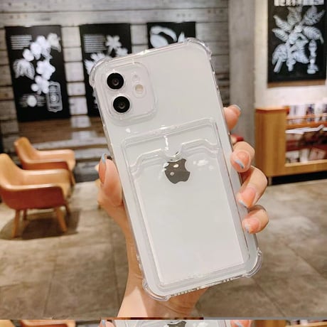 カード収納 背面ポケット iphone15/14proケース 薄型透明iphone13/12/11proカバー  耐衝撃頑丈 軽量 M575