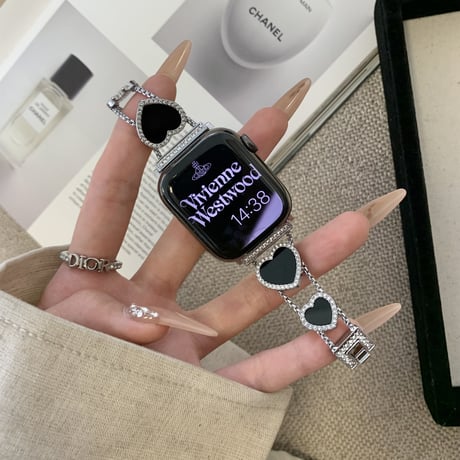 ビジューハート Apple watchバンド おしゃれアップルウォッチベルト Ultra3 series11 10 98 7 6 SE3 SE2  高級感[M4631]