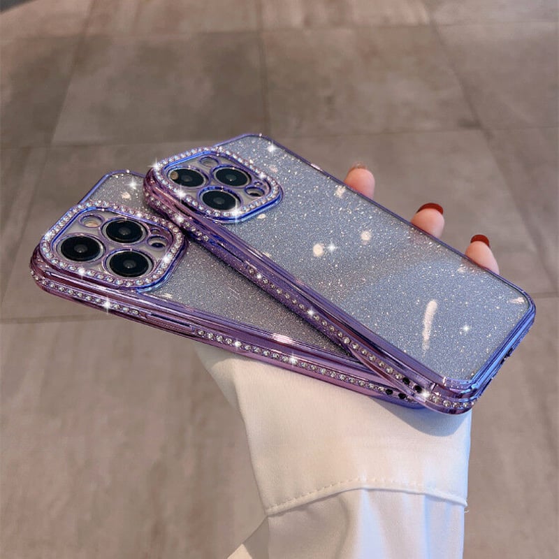 名入れ♡ミラー✨キラキラ クラウンティアラパール♡ イニシャル iPhone 紫 名入れ♡ミラー✨クラウン ティアラ パール キラキラ オリジナルケース