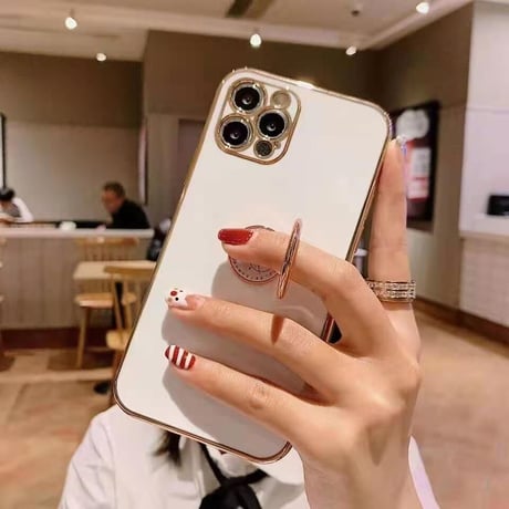 スマホリング付 iphone11/12promaxケース 金色枠ツヤありアイフォンSE2/XSMAXカバー スタンド機能付 落下防止 頑丈耐久性耐衝撃 M300