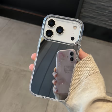 ミラー iPhone17Pro/17Airケース オシャレ 鏡面 iPhone16Pro/15promax/14カバー シンプル 丈夫 [M5551]