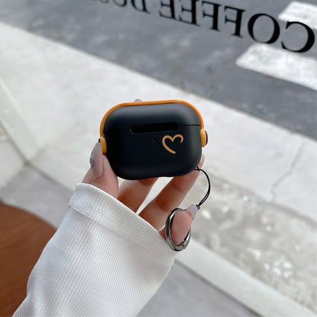 スタンド付 Airpods 4ケース ハート柄 Airpods3/2/Pro2カバー リング付 便利 丈夫 耐久性ある [M4736]