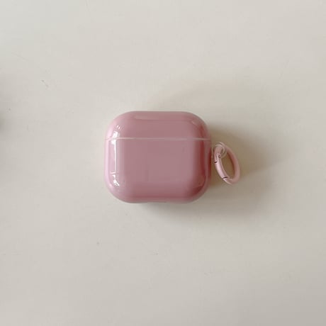 Airpods Pro3ケース カバー 無地  Airpods 4/3カバー  AirpodsPro2/1  光沢感 リング付 持ち運びやすい [M6121]