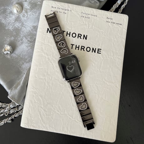 透かし彫りジュエリーハート AppleWatchバンド 高級感 アップルウォッチベルトUltra2/1/SE2/1/Series9/8/7/6/5/4/3/2/1 おしゃれ[M4889]