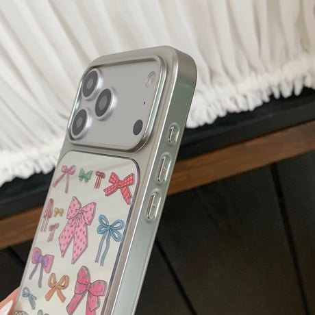 ボタンミラー iPhone17Pro/17ケース ふもふもストラップ iPhone17ProMax/16Proケース  秋冬ファッション 可愛すぎ[M5759]