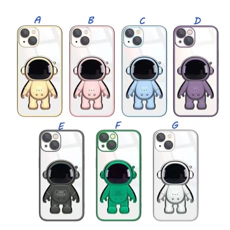 宇宙飛行士スタンド iphone14plus/14promaxケース  メッキ クリアアイフォン13/12/11proカバー カッコイイ 可愛い 実用[M2235]