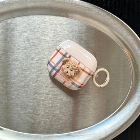 ストライプ AirPodsPro3ケース  AirPods4 可愛い犬 AirpodsPro2/3/2カバー リング付き ギフトにおすすめ[M5818]