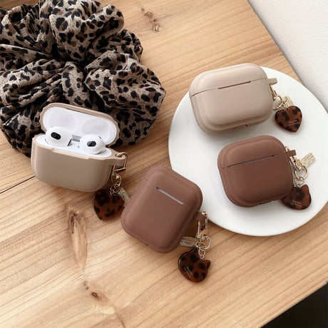 シリコン Airpods4ケース 豹柄キーホルダー付 Airpodspro2カバー Airpods3/2 指紋防止 可愛い[M4913]