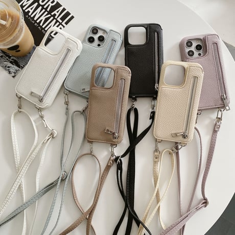 小銭/カード入れ iPhone15/14proカバー 鏡/ストラップ付アイフォン13/12/11proケース レザー 高品質 ガールズに人気 プレゼントおすすめ[M3151]