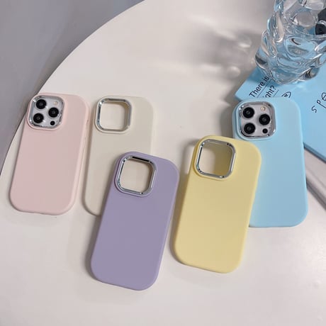 シリコン iPhone15/15proケース 無地 アイフォン14/13/12ケース イエロー ピンク ホワイト シンプル[M3545]