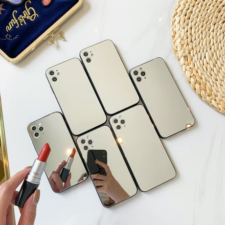 鏡面iphone12pro/12miniケース ミラーiphoneXS/11proケース ガラススマホケース おしゃれさんむけ 化粧かがみアイフォンSEケース GIRLS M81