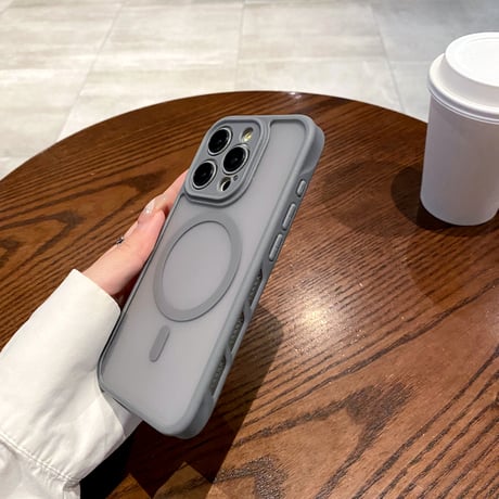 指紋防止 iPhone15Pro/15promaxケース Magsafe対応 iPhone14pro/13promaxケース 軽量 頑丈気[M4481]