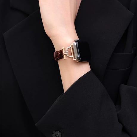 ワニ革  AppleWatchバンド 高級感高品質 AppleWatchベルト Series 12/11/10/9/8 SE3/2  Ultra4/3/2/1 上品エレガント[M6724]