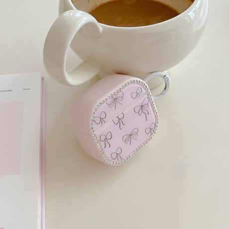 MagSafe対応 AirPodsPro3ケース リボン ジュエリーライン Airpods4/3ケース  AirpodsPro2/Pro1カバー  ギフトにおすすめ [M5913]