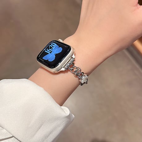 オシャレ花 AppleWatchバンド エレガント メタル アップルウォッチSeries11/10/9 ベルト Ultra3/2/1  SE3/2/1 高品質高級感 [M5783]
