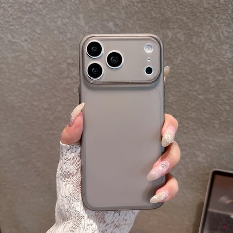 薄型軽量 iPhone17/17Proケース シルバー 指紋防止 iPhone16Pro/15pro/14ProMaxケース カメラ保護 持ちやすい[M6470]