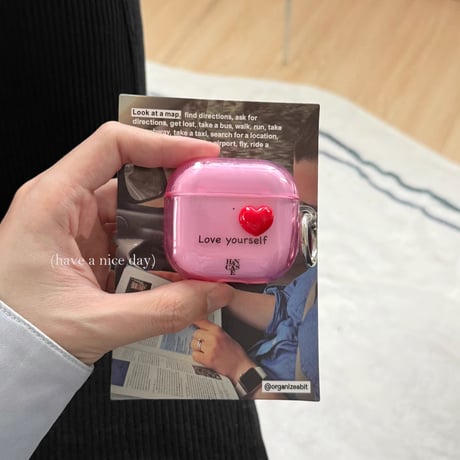 ハートデコ Airpods4ケース Love yourself AirpodsPro2ケース airpods3/2ケース エレガント ピンク[M5472]