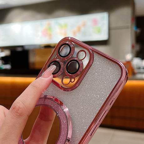 鏡付Magsafeリング iPhone15pro/15promaxケース コスパ最強 スタンド iPhone14pro/13/12カバー お買い得  [M4168]