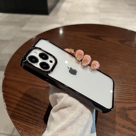 高透明黄ばまない iPhone14pro/14promaxケース  高品質メッキ アイフォン13pro/12proカバー 高級感  頑丈  シンプル 男女兼用[M2547]