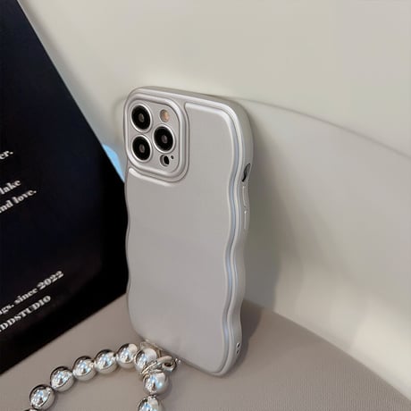 シルバー iphone14/13proケース ミラーグリップ/ストラップ付 iphone12pro/11カバー  シンプル 多機能[M3411]